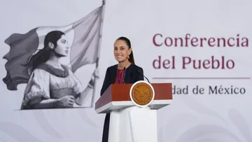 La presidenta Claudia Sheinbaum durante su conferencia sobre la relación entre México y Estados Unidos.