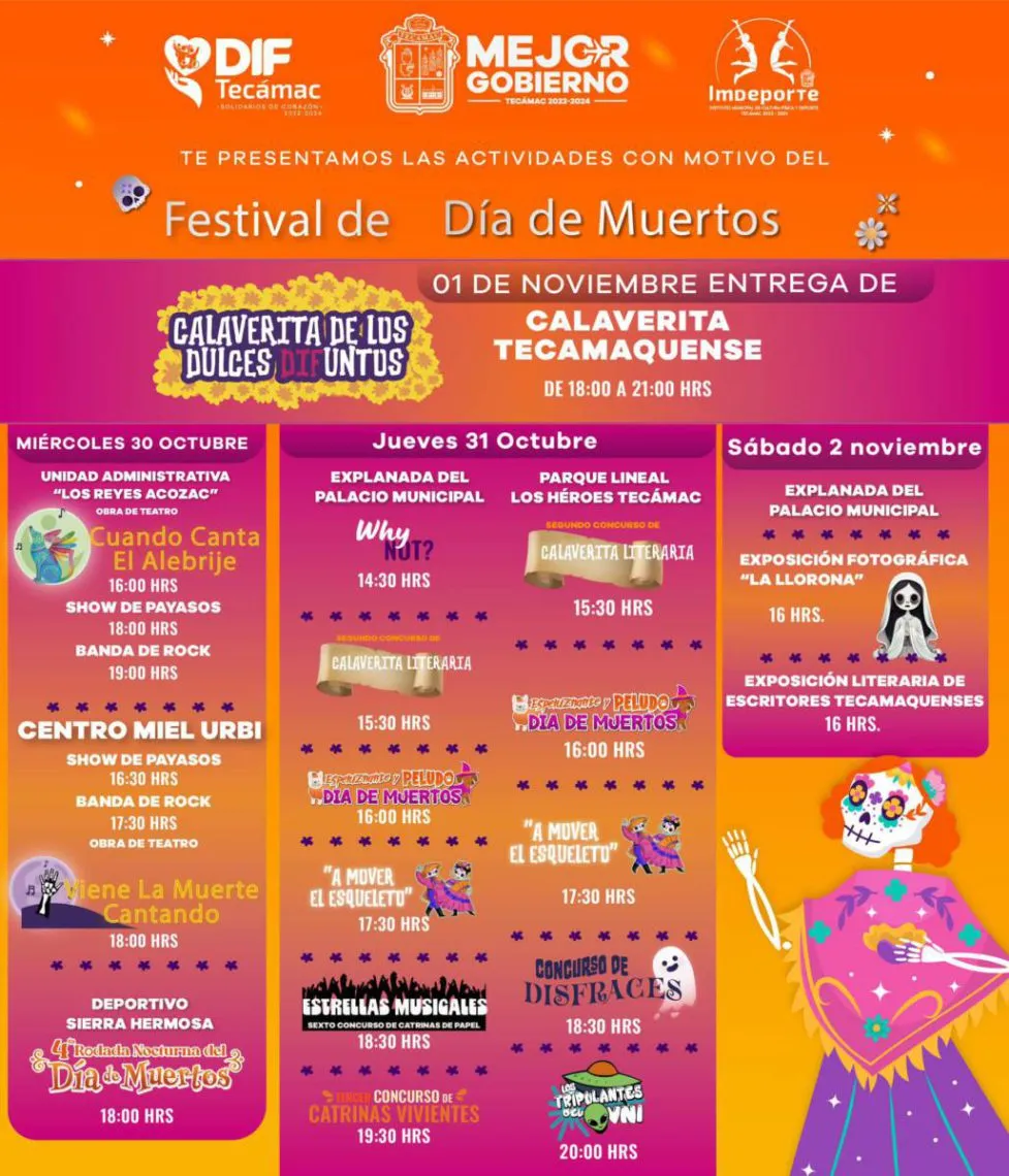 Tecámac ofrecerá hasta 10 mil pesos en concurso por Día de Muertos 2024