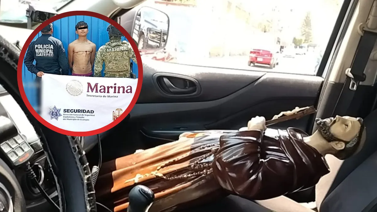 Joven roba imagen en iglesia de Ecatepec