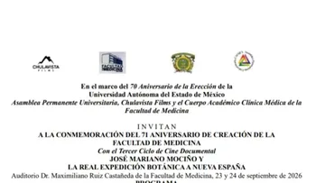 Facultad de Medicina de la UAEMéx celebra 71 años con ciclo de cine