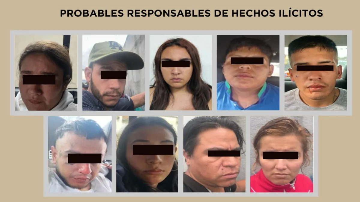 Capturan a nueve presuntos integrantes de organización delictiva en Edomex