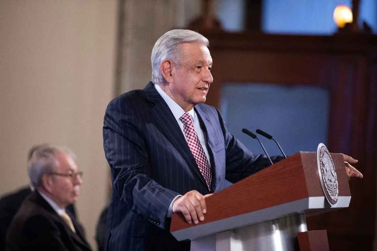 Foto de AMLO, quien arremetió contra los congresistas de EU por sus declaraciones sobre la crisis del fentanilo.