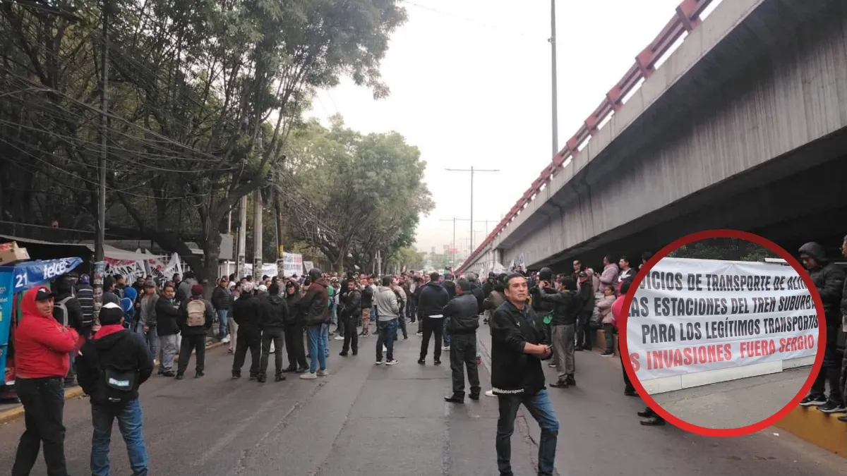 Taxistas retiran bloqueo en Tlalnepantla tras acordar mesas de diálogo