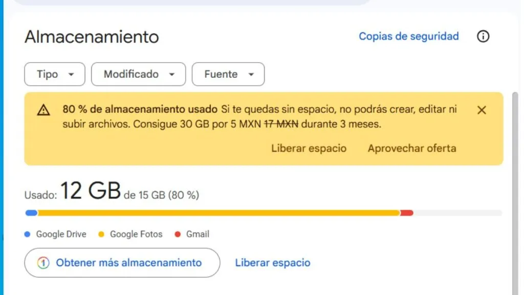 Así puedes liberar espacio de tu almacenamiento de Gmail