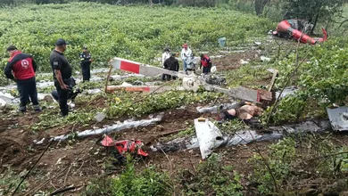 Helicóptero se desploma en límites con Juchitepec y Tepetlixpa