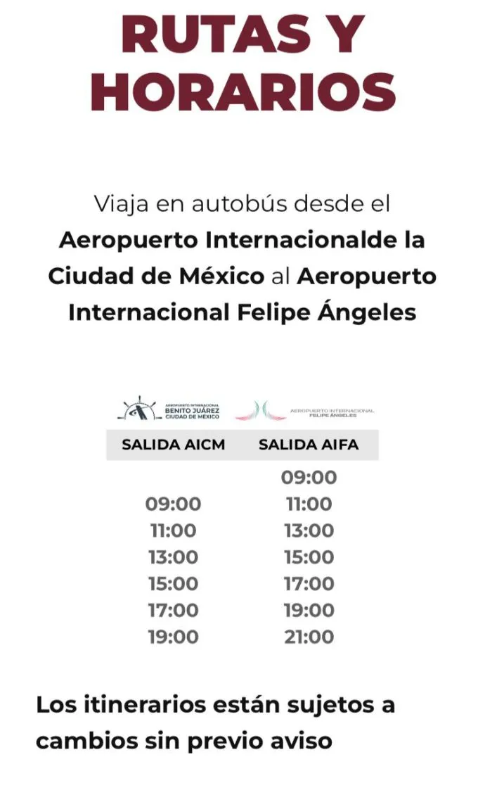 Ruta de transporte directo entre AIFA y AICM; arrancará el 1 de diciembre