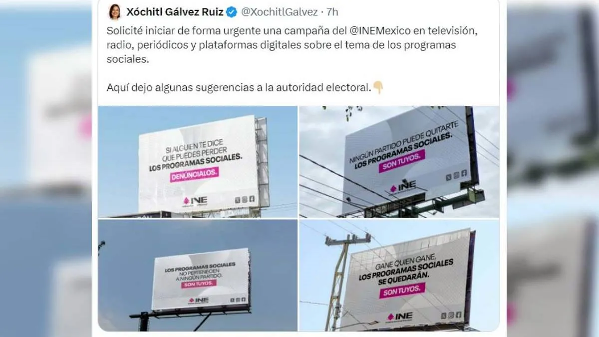 Investigan el uso que dio Xóchitl Gálvez al logo del INE