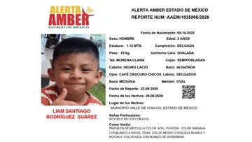Alerta Amber: Se busca a Liam Santiago Rodríguez Suárez, desaparecido en Valle de Chalco
