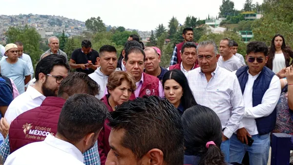 Delfina Gómez supervisa trabajos de limpieza y desazolve de la presa Los Cuartos 