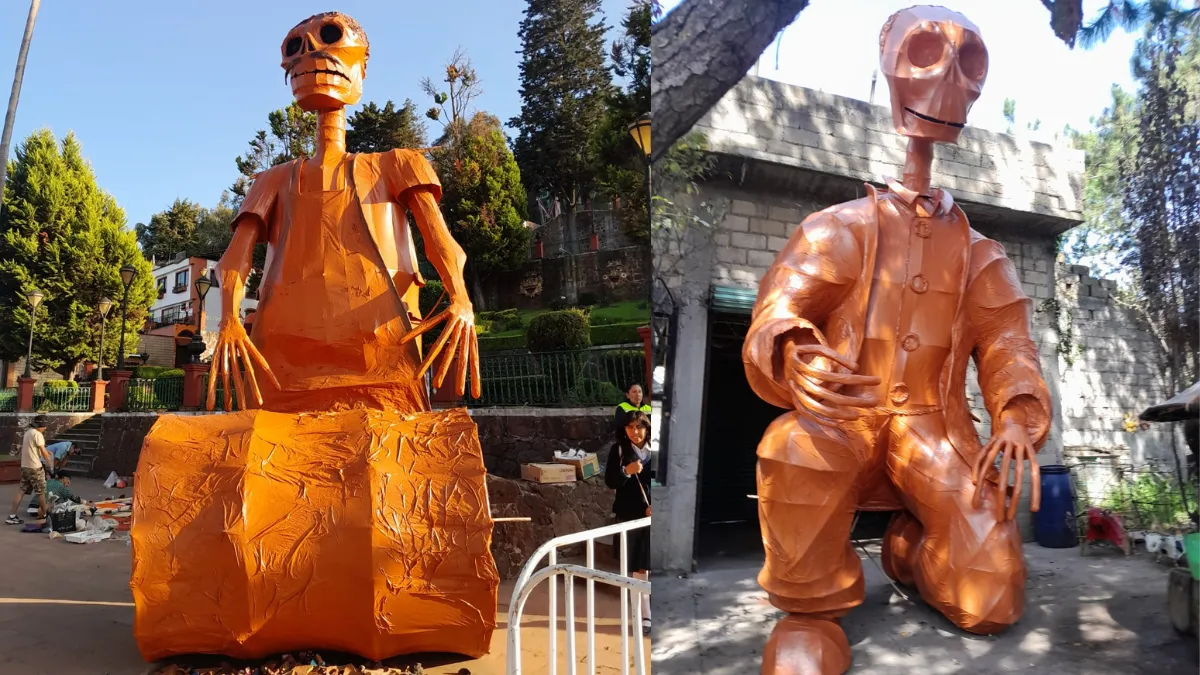 Metepec: Cartonero dedica ofrenda monumental a maestros que “ya no están”