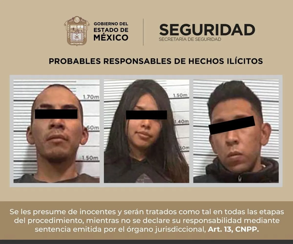 Por estos hechos, fueron detenidos Daniela “N” de 25 años, Adrián “N” de 26 años e Ignacio “N” de 28 años.