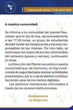 CCH Naucalpan: Instalaciones fueron tomadas por estudiantes