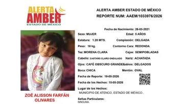 Alerta Amber: Se busca a Zoe Alisson Farfán Olivares; desapareció en Atenco
