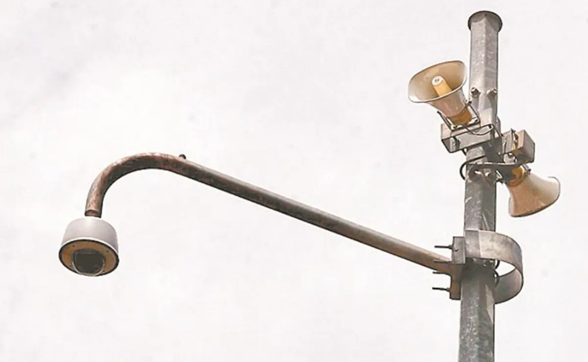 Altavoces del C5 de la Ciudad de México que emiten la Alerta Sísmica