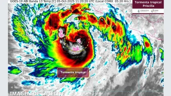 Tormenta Tropical Priscila se forma en el Pacífico; se esperan fuertes lluvias en Edomex y CDMX