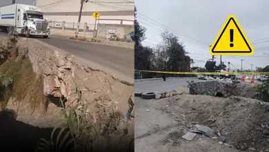 El puente vehicular Tultitlán y Tultepec fue cerrado por riesgo estructural luego de que una pipa cayera sobre la estructura, provocando caos vial.