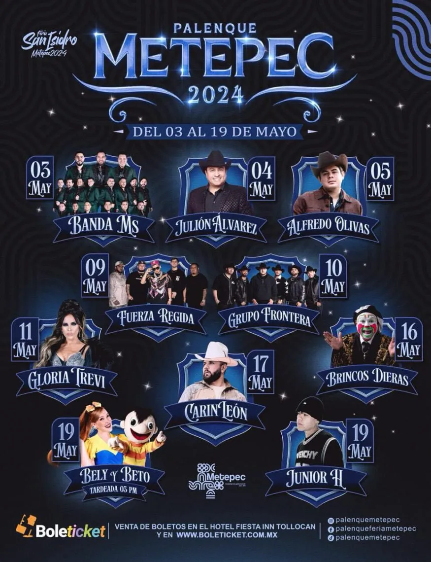 Metepec: Cartel de la Feria de San Isidro 2024 (costo)