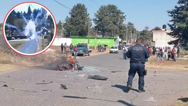 Moto explota en San Lorenzo Octeyuco; llevaba pirotecnia [VIDEO]