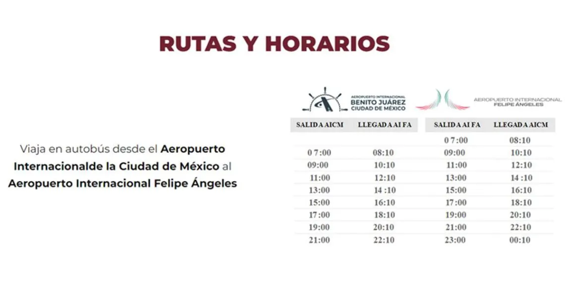 Nueva ruta de transporte conectará al AIFA con el AICM; será gratuito 3 meses