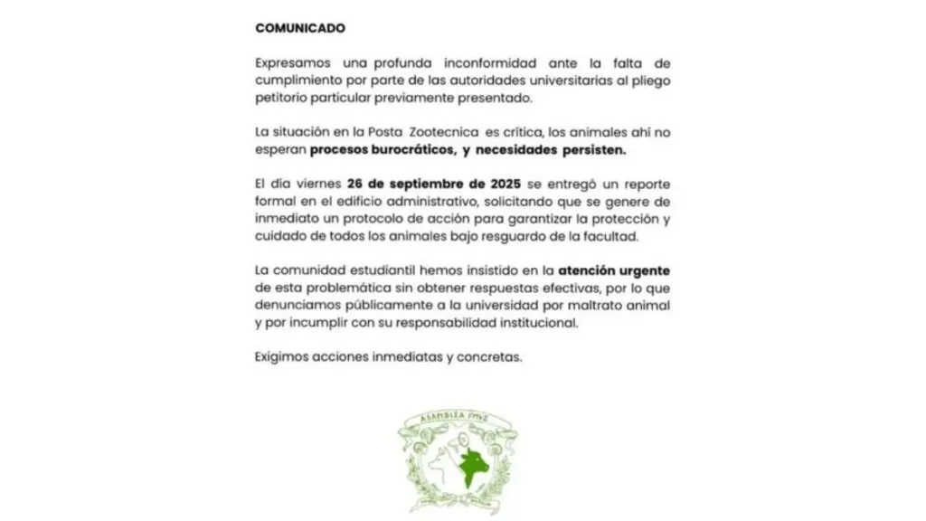 UAEMéx: Asamblea de Veterinaria denuncia descuido y maltrato de animales en la facultad