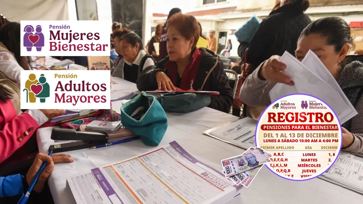 Calendario oficial de registro de la Pensión Bienestar en Edomex para diciembre 2025.
