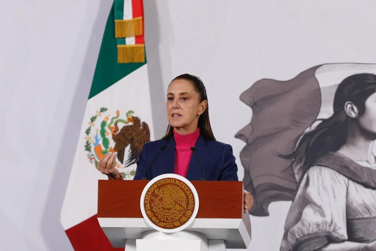 La Presidenta de México, Claudia Sheinbaum Pardo, durante su conferencia matutina en Palacio Nacional, en la Ciudad de México, el 7 de enero de 2026.