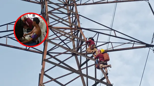 Joven intenta lanzarse de torre de alta tensión en Chimalhuacán