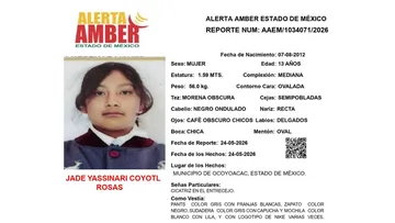 Alerta Amber: Se busca a Jade Yassinari Coyotl Rosas; desaparecida en Ocoyoacac
