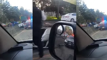 Vehículo vuelca sobre el camellón central en la Toluca-Atlacomulco [VIDEO]