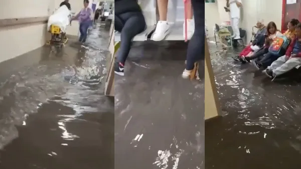 Clínica 53 del IMSS se inunda en Los Reyes La Paz