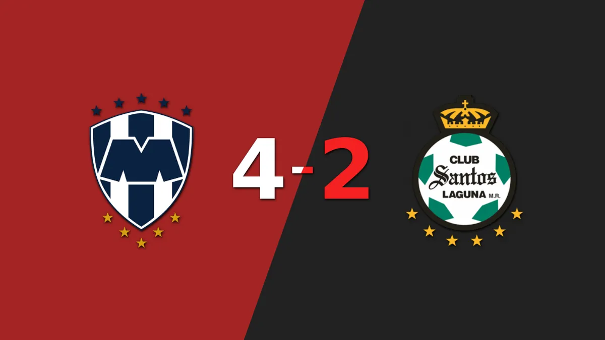 CF Monterrey se impone con autoridad a Santos Laguna por 4-2