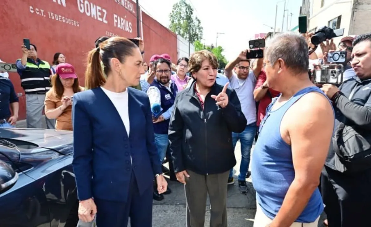 Solo 14 calles continúan con encharcamientos en Neza, informan Delfina Gómez y Claudia Sheinbaum