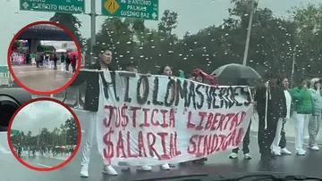 Trabajadores del IMSS bloquean Periférico Norte en Naucalpan