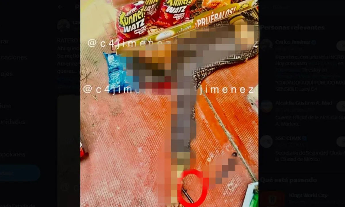 Un ratero (de menos de 20 años) quedó tirado en una tienda de conveniencia entre las botanas y galletas, luego de que se metiera un balazo en la cabeza por error.