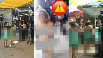 Rapan y desnudan a ladronas en tianguis de Texmelucan, Puebla. Comerciantes hartos de los robos las exhibieron y las autoridades ya investigan.