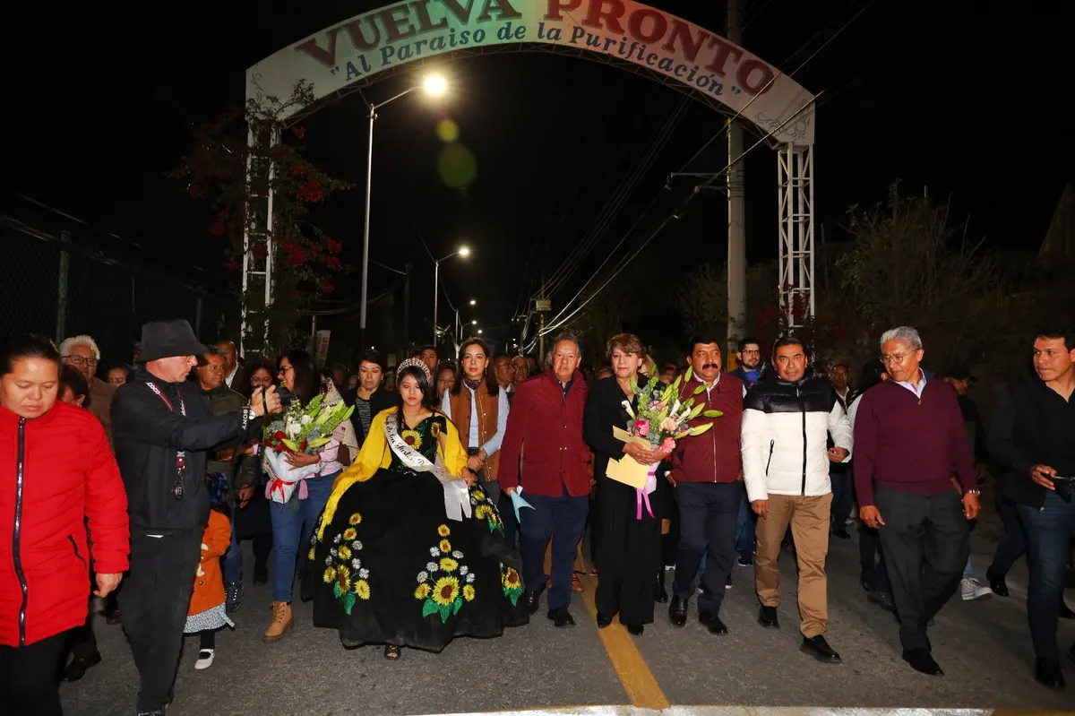 Inaugura Delfina Gómez vialidad en Texcoco