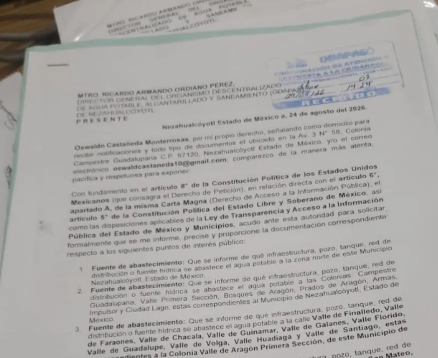 Vecinos de la zona norte de Neza exigen a Odapas informe por obras y falta de agua
