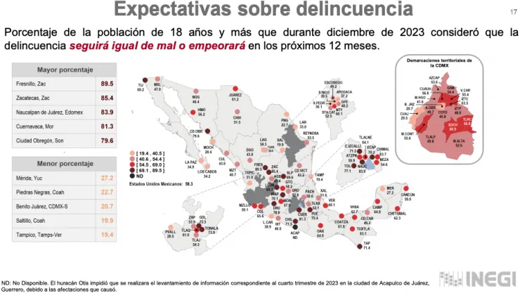 Naucalpan: Entre las más inseguras para sus habitantes según Inegi