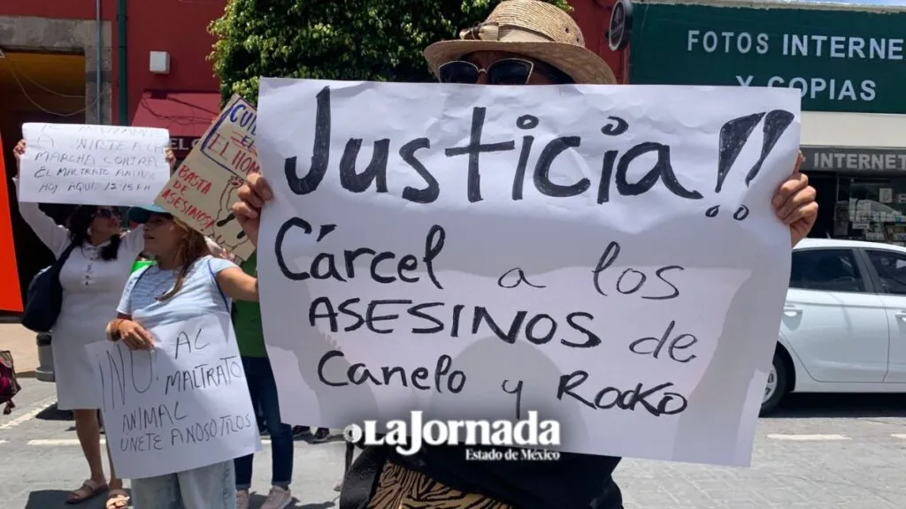 Colectivos protestan en Texcoco por asesinato de perritos Canelo y Rocko