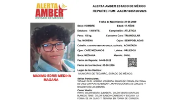 Alerta Amber: Se busca a Máximo Edrei Medina Magaña, desaparecido en Tecámac