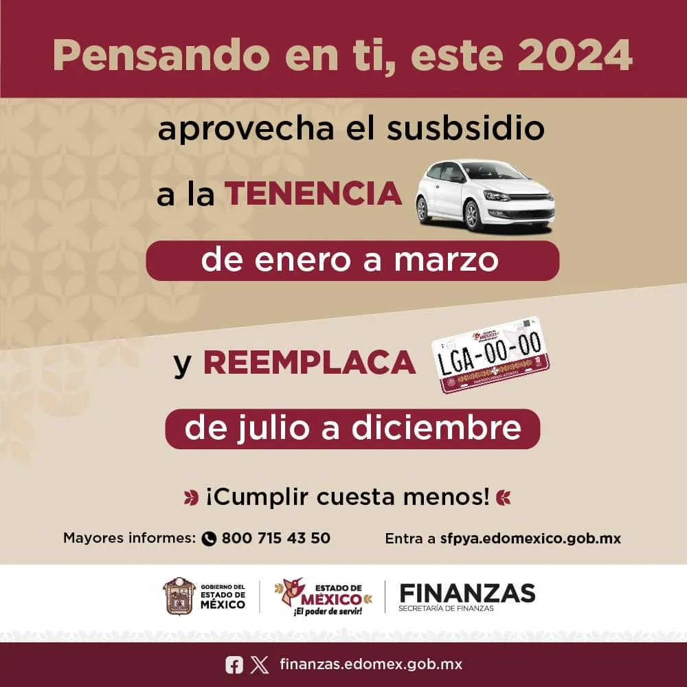 Edomex: Subsidio a la tenencia y nuevas fechas para reemplacar este 2024