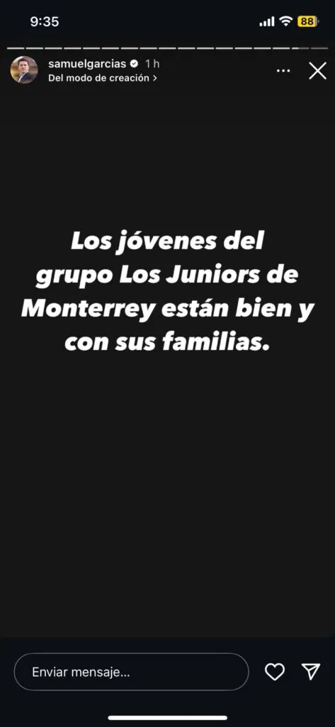 Localizan con vida a integrantes del Grupo Los Juniors de Monterrey
