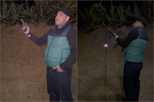 El regidor de Cuautepec de Hinojosa, Benito Sánchez García fue grabado mientras dispara un rifle y un arma corta.