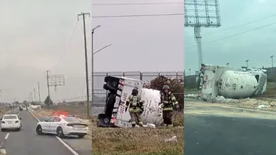 Una volcadura de pipa de gas en la autopista Peñón–Texcoco, dirección CDMX, obligó al cierre total de la vía y causó severo caos vehicular.