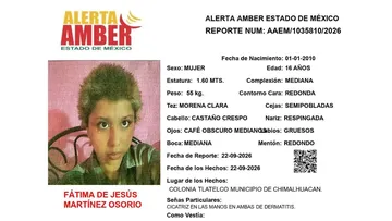 Alerta Amber: Se busca a Fátima de Jesús Martínez Osorio; desapareció en Chimalhuacán