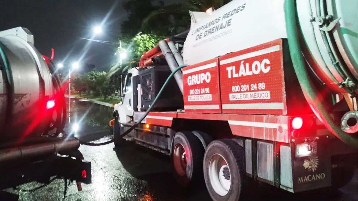 Grupo Tláloc atiende oportunamente encharcamientos en el Valle de Toluca