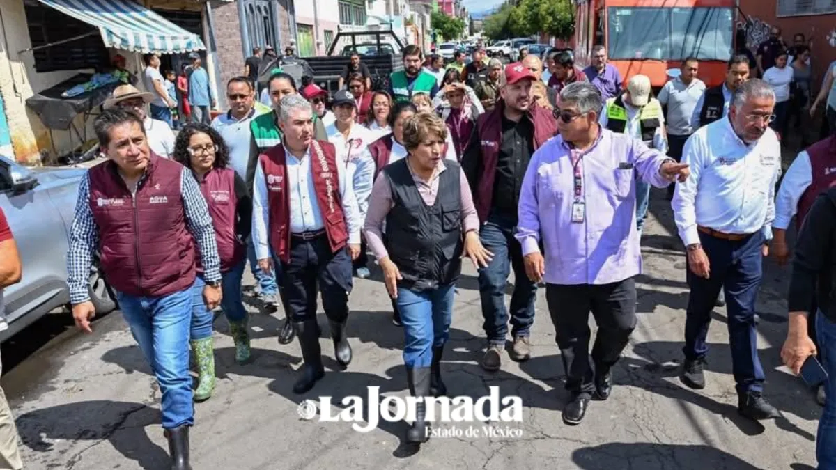 Sheinbaum y Delfina Gómez atienden daños por tromba en Nezahualcóyotl
