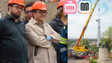 Naucalpan instala primer poste de la Línea 3 de Mexicable; el servicio llegará pronto: Semov