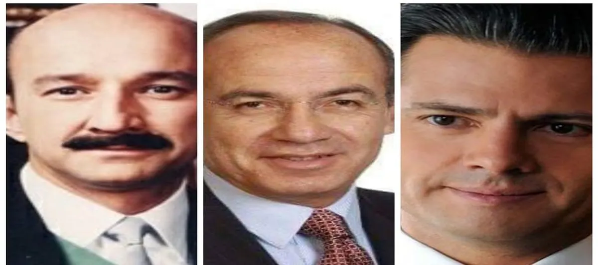 Los expresidente Carlos Salinas de Gortari, Felipe Calderón, Enrique Peña Nieto
