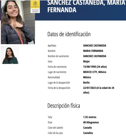 Reporta hallazgo de cuerpo de María Fernanda en Alemania